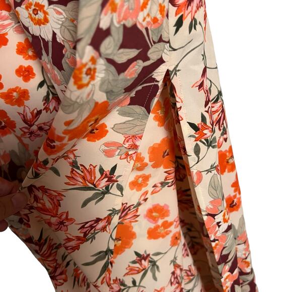 Adrianna Papell Floral Print Cap Sleeve Tassel V-Neck Maxi Dress Size 16 - Picture 7 of 13